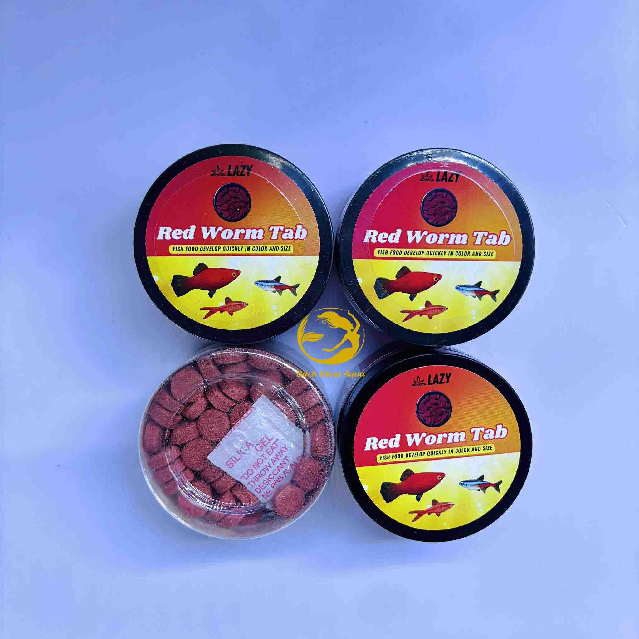 Thức ăn viên dính Lazy Red Worm Tab booer dung dinh dưỡng và hỗ trợ cá lên màu